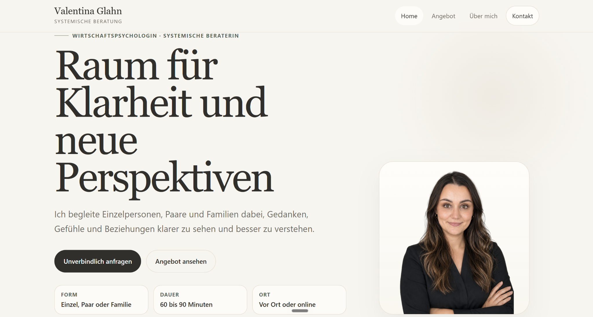 Screenshot Website Valentina Glahn